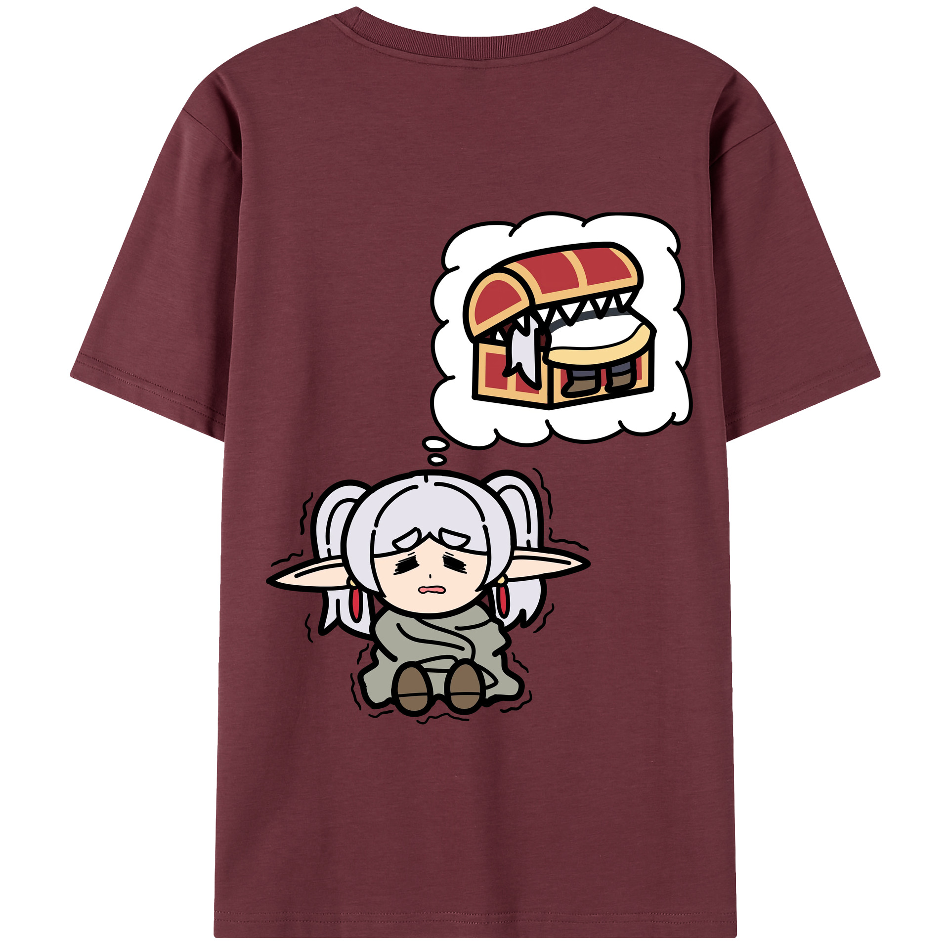 （画像用） 葬送のフリーレン Frieren 綿100％半袖Tシャツ（背面プリント）